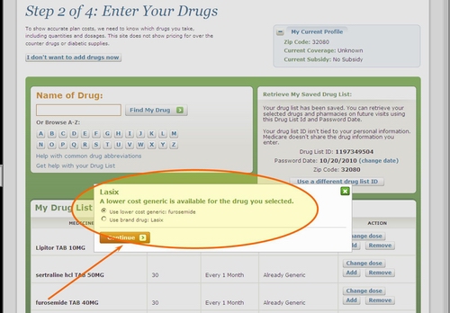 Medicare.gov - Tutorial - Name Brand Drug Search with Generic Drug Suggestions