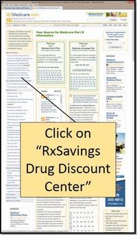 Begin by selecting the "RxSavings Drug Discount Center" from the Q1Medicare.com lefthand navigation.